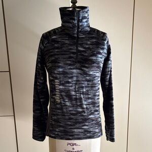 Women's Black and Gray Cowl Neck Sweater